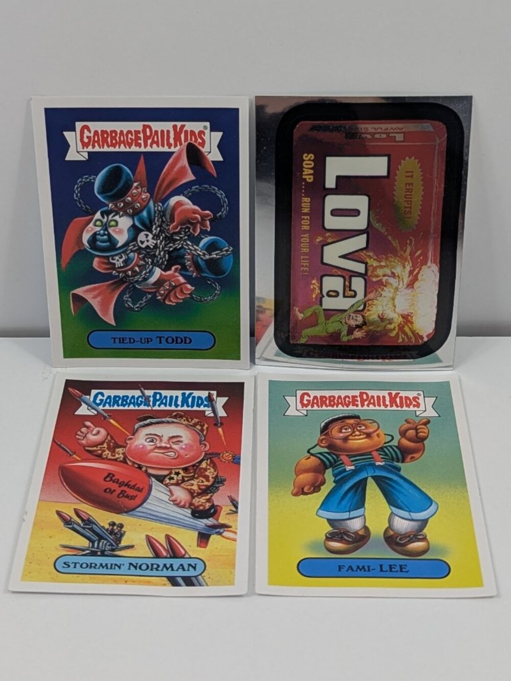 Lot of 3 Garbage Pail Kids & Wacky package Sticker